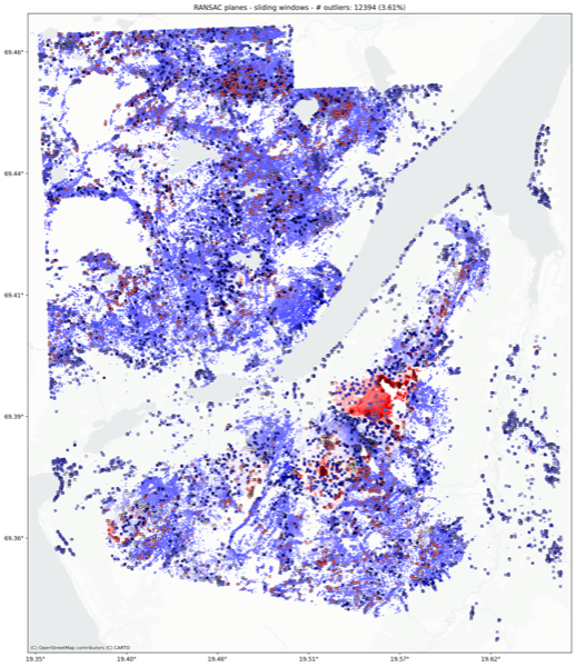 Lyngen: sliding-window plane fitting and consensus map.